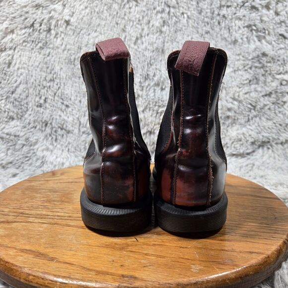 Dr. Martens Flora Womens Size 7 Cherry Red Leather Slip On Ankle Chelsea Boots - Picture 11 of 13